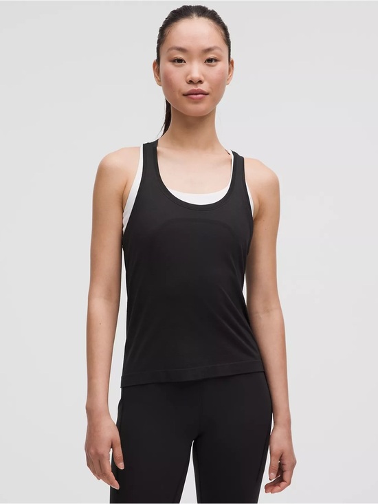 lululemon athletica Tops - Lululemon Swiftly Tech Racerback Tank Top 2.0 Size 8 Black Seamless Running Yoga